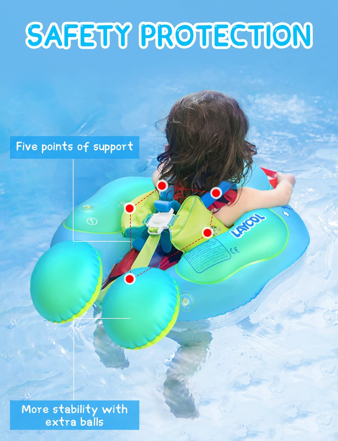 LAYCOL Baby Swimming Float Inflatable Baby Pool Float NO sun canopy fo ...