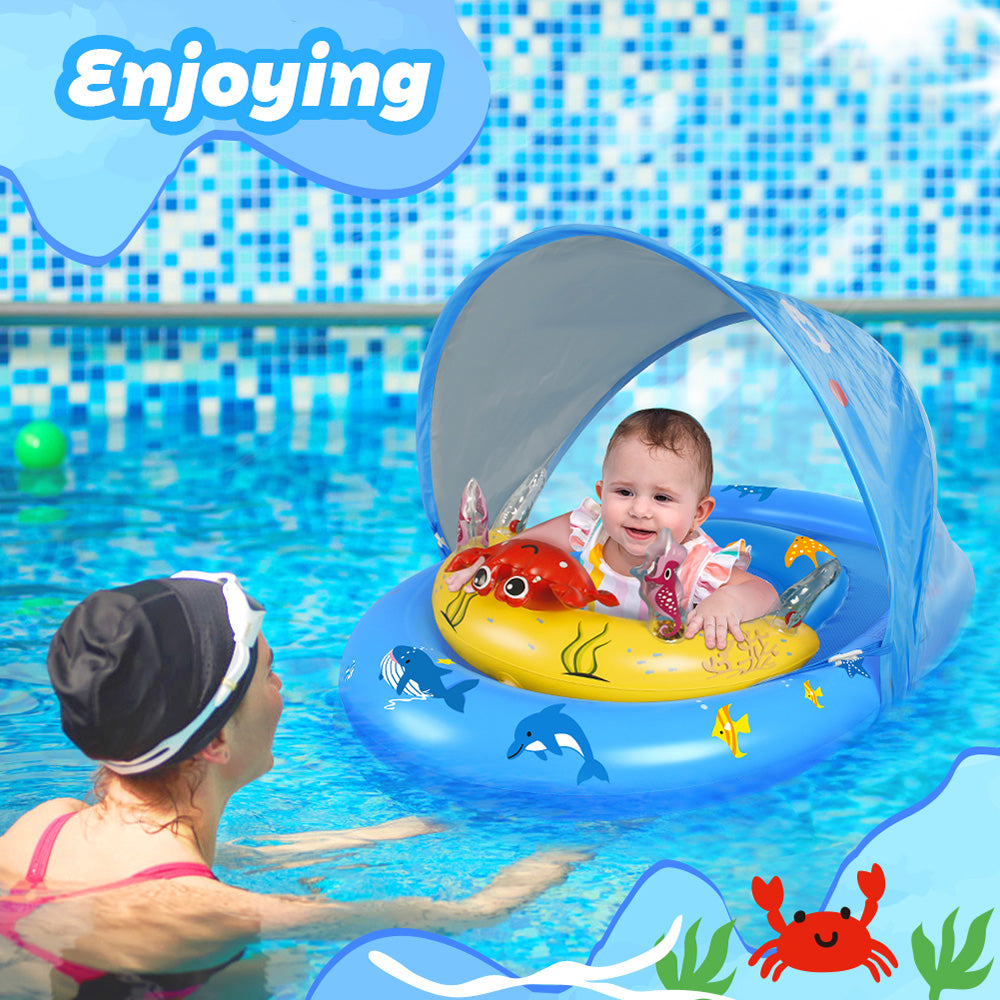 Baby Boat Float For Pool Baby Pool Float With UPF50+ Canopy